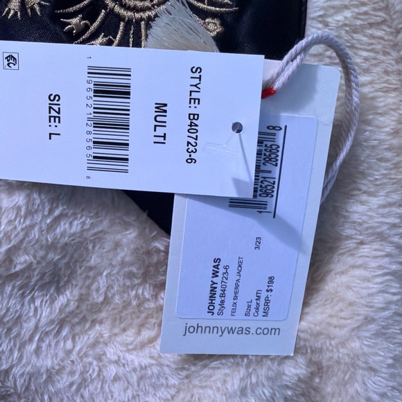 NWT Johnny Was Felix Cozy Sherpa Topper Hoodie Jacket Floral Southwest Dessert L - Picture 8 of 10